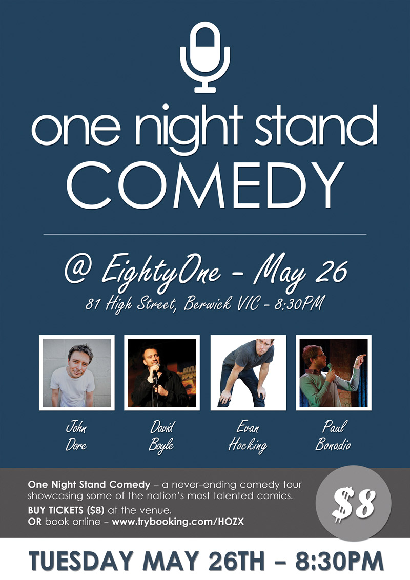 One Night Stand Comedy, Eighty One Berwick, Restaurant Berwick, Bar Berwick